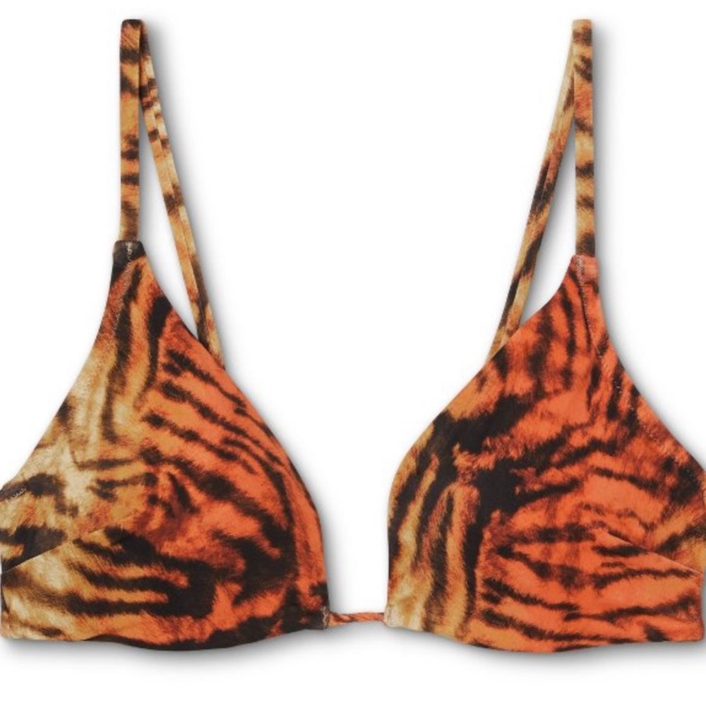 Women's Tiger Print Bikini. Top size 36D, bottom- L. - Picture 5 of 10